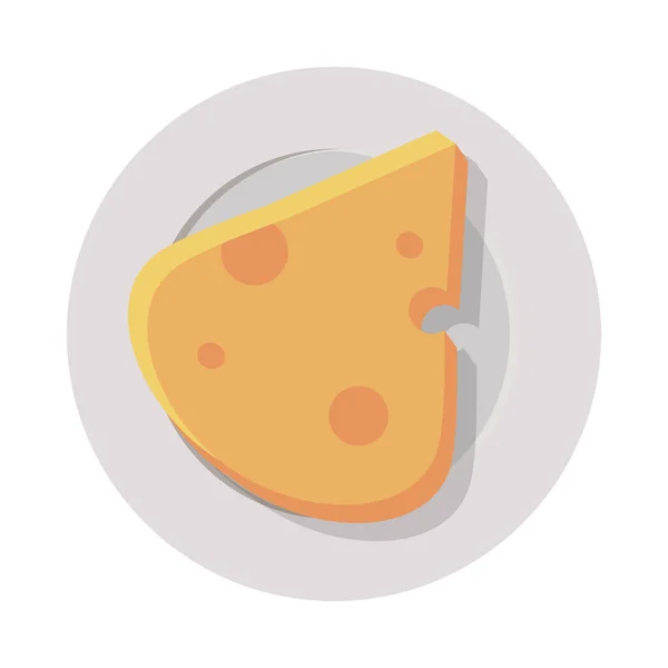 Tranches de fromage sur assiette — Image vectorielle