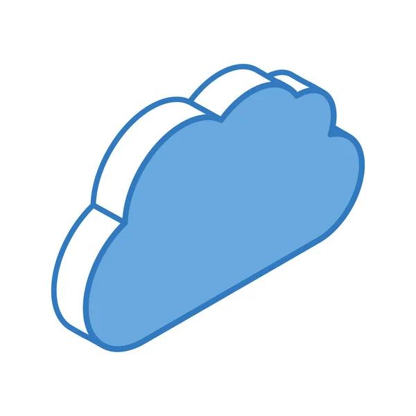 Isometrisches Symbol für Cloud Computing — Stockvektor