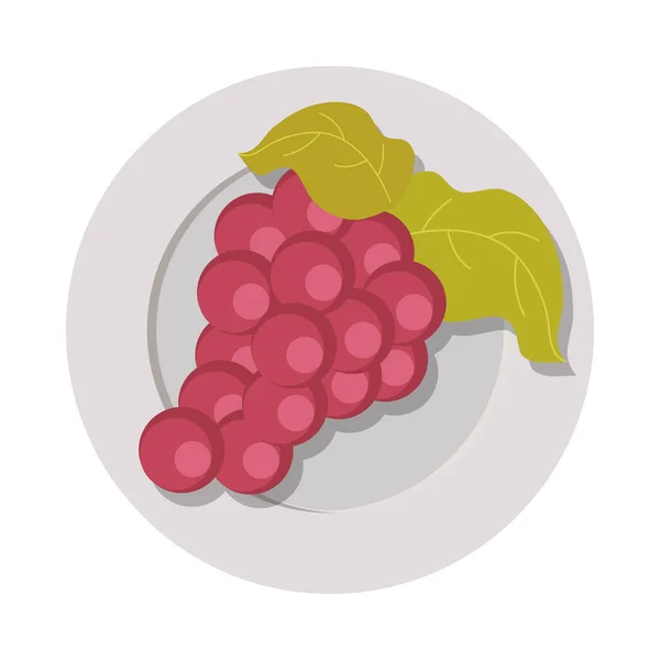 Grapes on dish — Vettoriale Stock