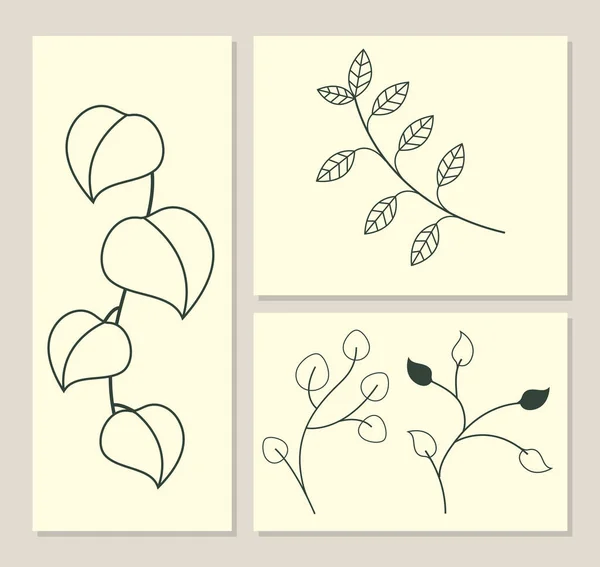 Set of delicate leaves — Vettoriale Stock