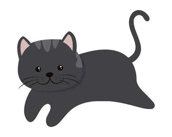 Милая темная кошка — стоковый вектор