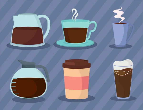 Uppsättning kaffe — Stock vektor