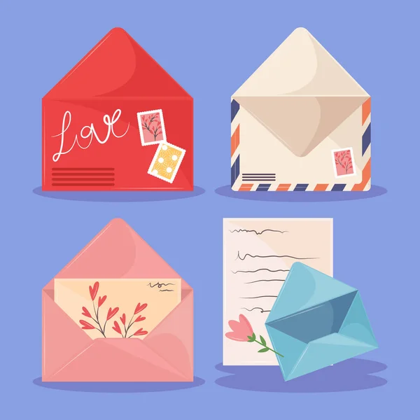 Poštovní pošta se známkami — Stockový vektor