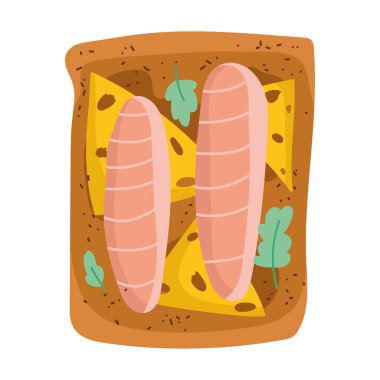 bread cheese and meat