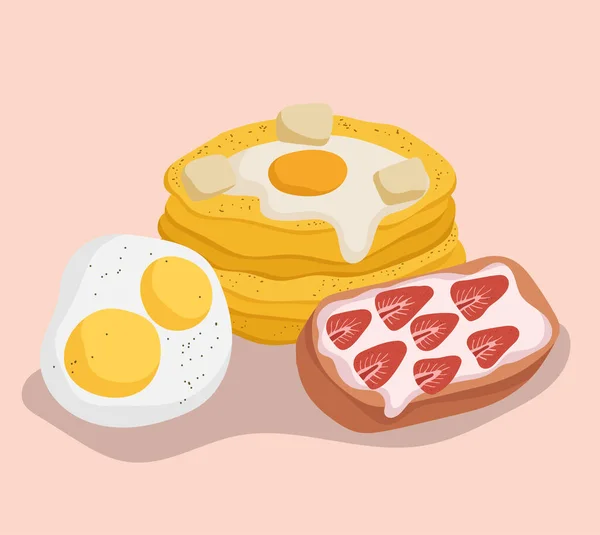 Savoureux petit déjeuner nourriture — Image vectorielle