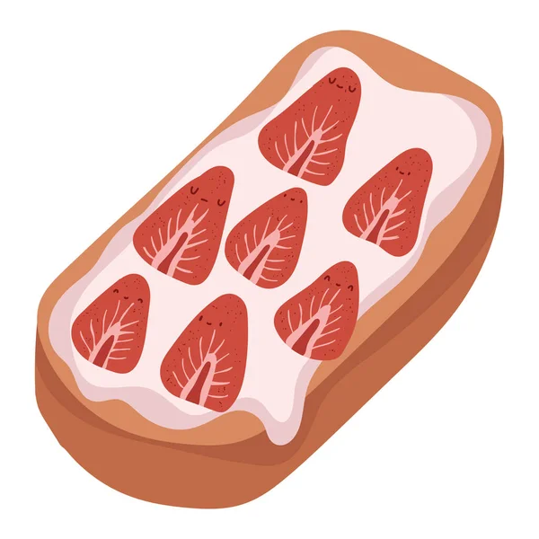 Bread and fruits cute — Stockvector