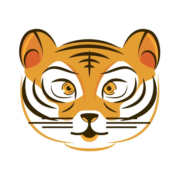 Cute tiger head — Stock Vector