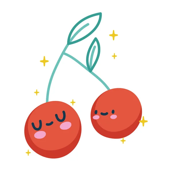 Cute cherry icon — Stock Vector