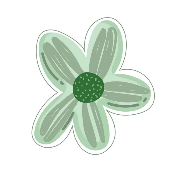 Zelená ikona květiny — Stockový vektor