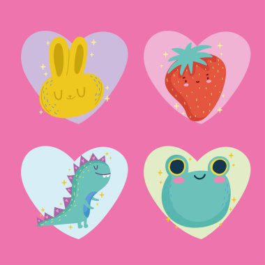 Çocuk İllüstrasyonları şirin simgeler