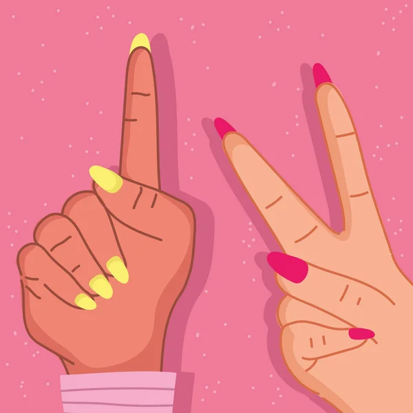 Manos femeninas con manicura — Archivo Imágenes Vectoriales