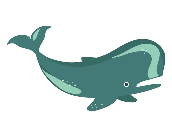 Ícone de desenho animado de baleia — Vetor de Stock