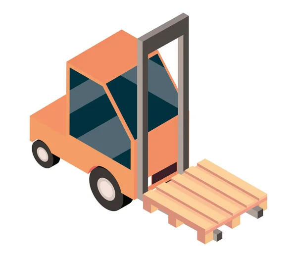 Forklift dengan palet kayu - Stok Vektor