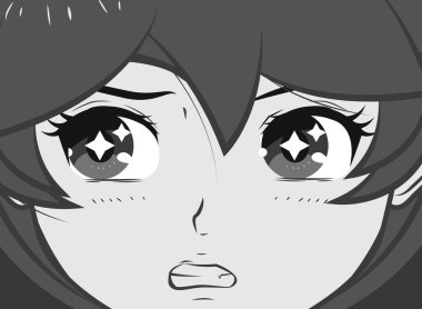 Endişeli manga kızı