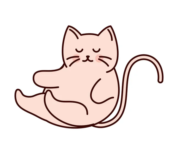 Dormir gato dibujos animados — Vector de stock