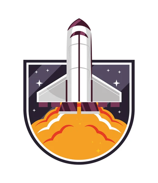 Space rocket label — Stock Vector