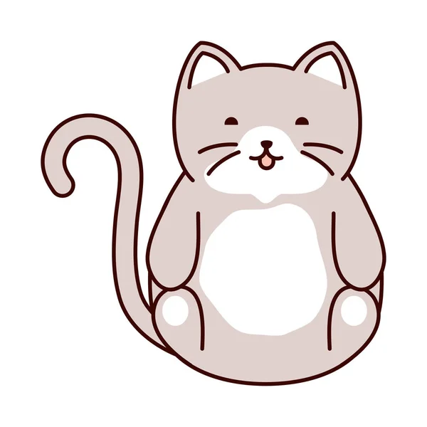 Lindo gato sentado — Vector de stock