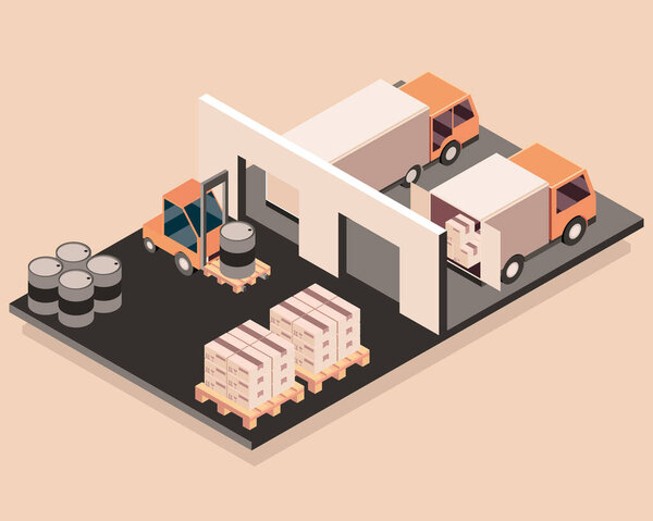 warehouse and logistic isometric