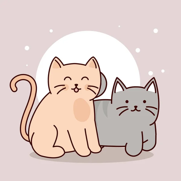 Gatitos dibujos animados lindo — Vector de stock