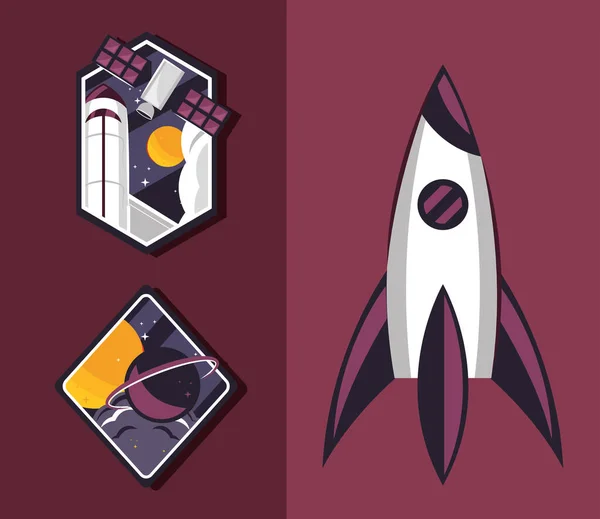 Icons set space — Stock Vector