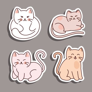 Kedi çıkartmaları simgeleri