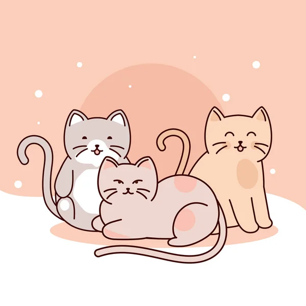 猫マスコット漫画 — ストックベクタ