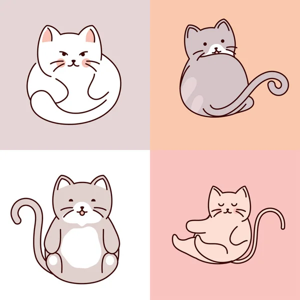 Set of cats — Stock Vector