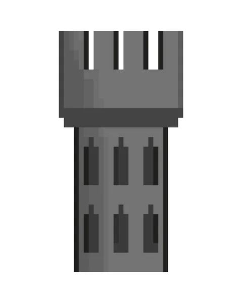 Pixel torre del castello — Vettoriale Stock