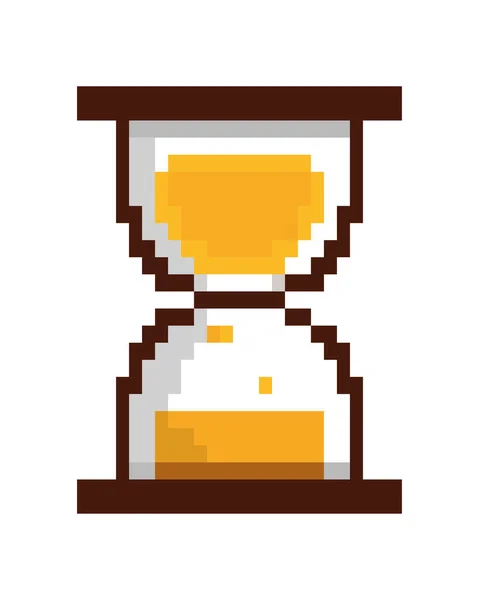 Hourglass time pixel — Stock Vector