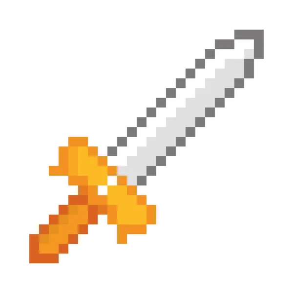 Espada pixel icono — Vector de stock