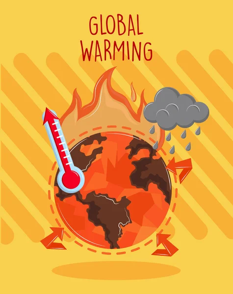 Affiche sur le réchauffement climatique — Image vectorielle