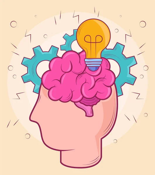Human brain and idea — Stock Vector