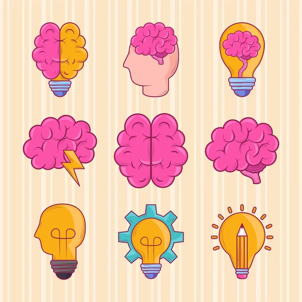 Set brain, creativity — Stock Vector