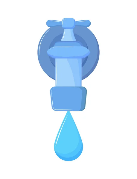 Кран и капля воды — стоковый вектор