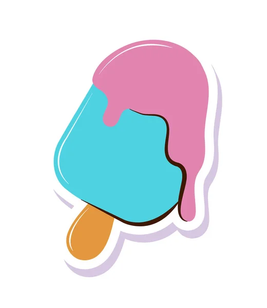 Ice cream sticker icon — Stock Vector