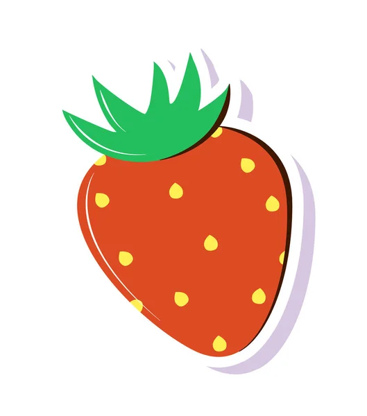Erdbeerfruchtaufkleber — Stockvektor