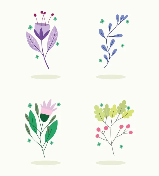 Icon set flowers — Stock Vector