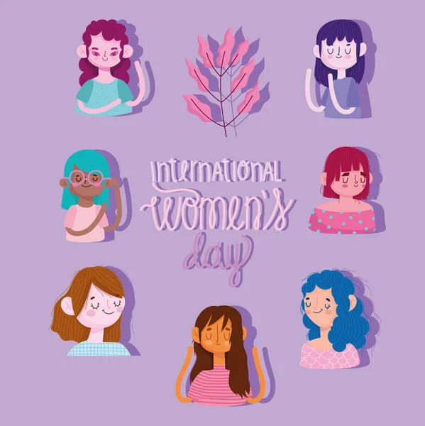 Internationale womens dag kaart — Stockvector