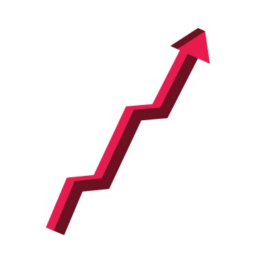 Yukarı doğru izometrik ok