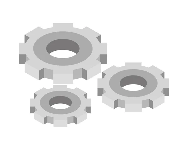 Isometric gears icon — Stock Vector