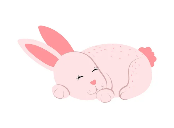 Durmiendo lindo conejo — Vector de stock