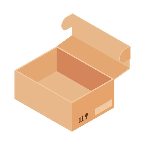 Відкрити порожню картонну коробку — стоковий вектор