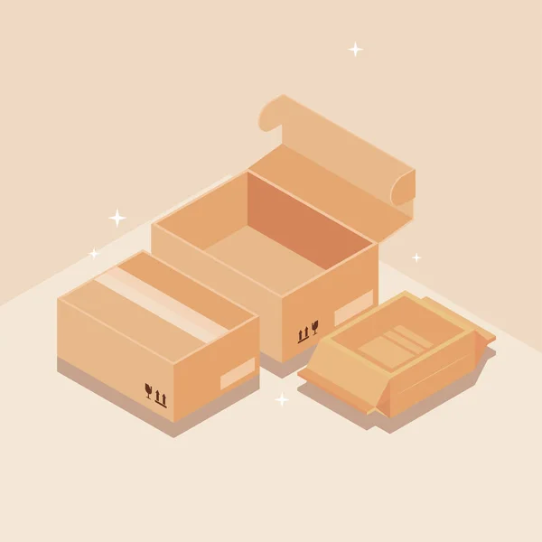 Περιέκτες κουτί και συσκευασία — Διανυσματικό Αρχείο