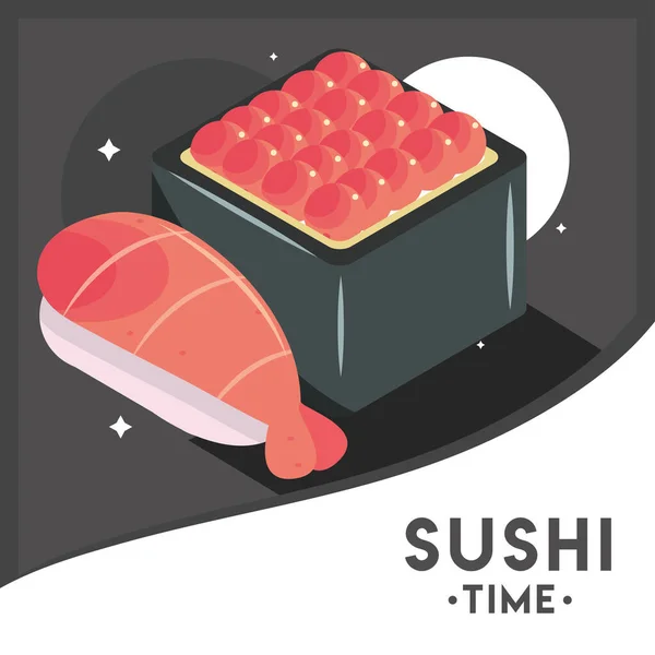 Sushi időplakát — Stock Vector
