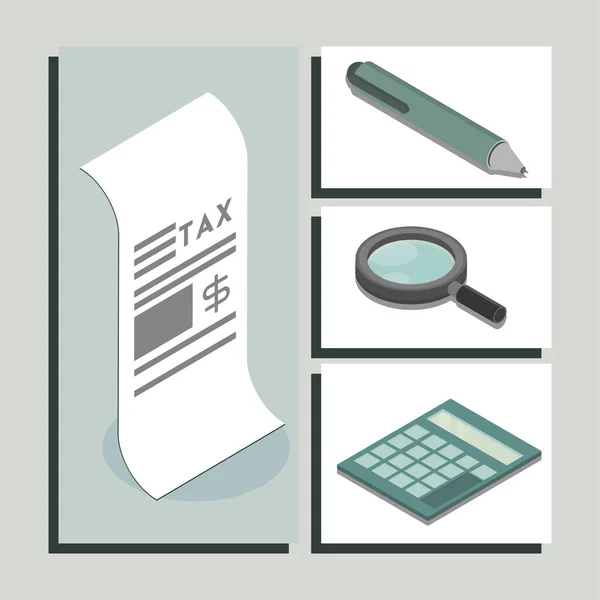 Tax day icons collection — Stock Vector