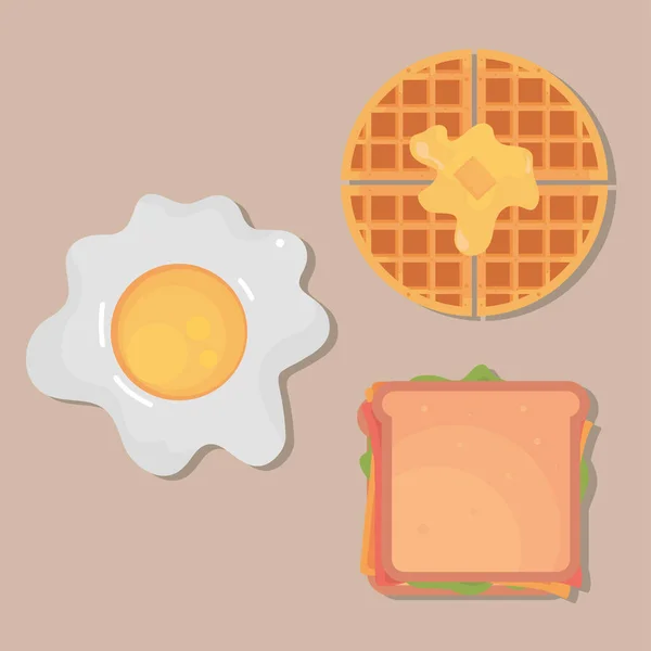 Establecer la comida de desayuno — Vector de stock