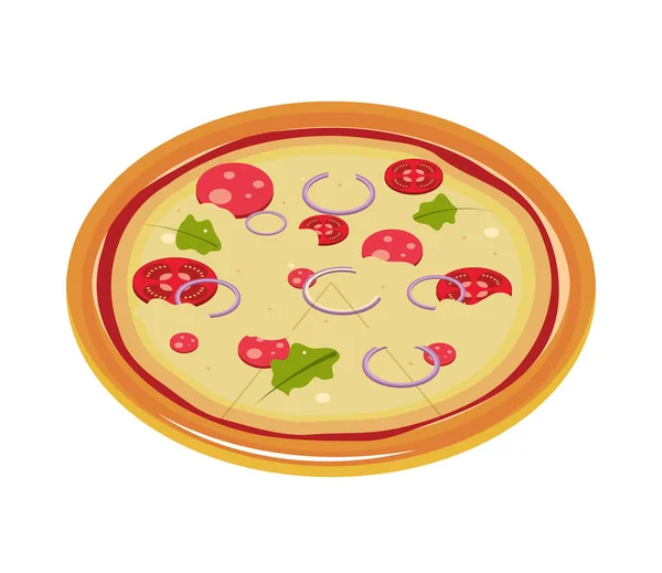 Pizza élelmiszer ikon — Stock Vector
