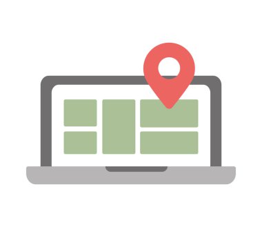 dizüstü bilgisayar ve navigasyon haritası