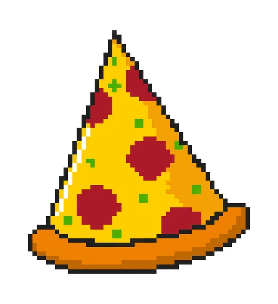 Ícone de pixel de pizza — Vetor de Stock