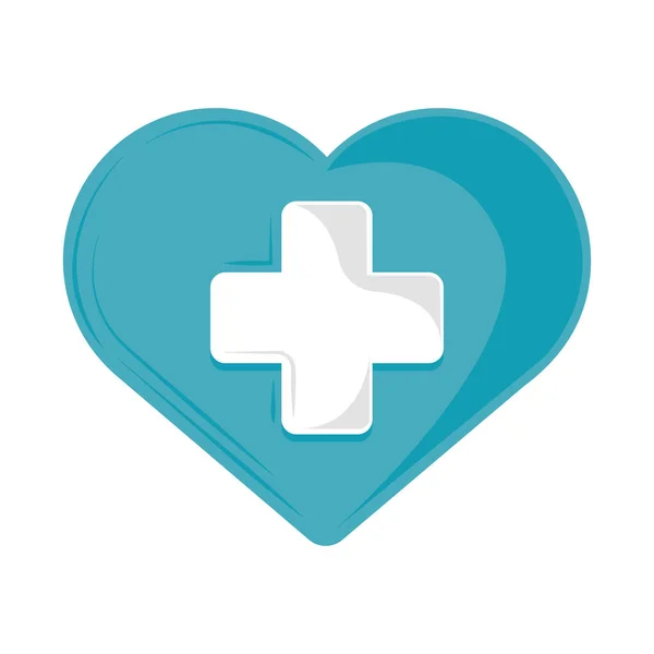 Serce medyczne z krzyżem — Wektor stockowy